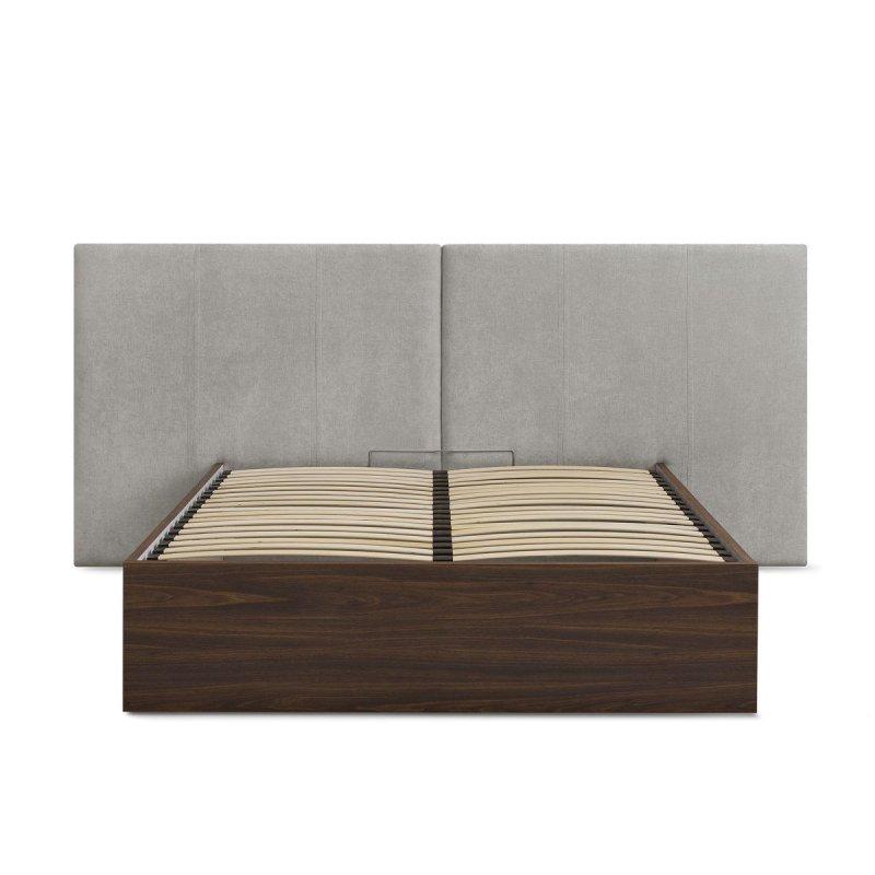 Koyu Ahşap Dokulu Kumaş Sandıklı Baza - 144211