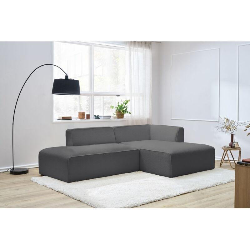 Koyu Gri Buklet Kumaş Modüler Kolçaksız Köşe Koltuk - 250 cm - 153199