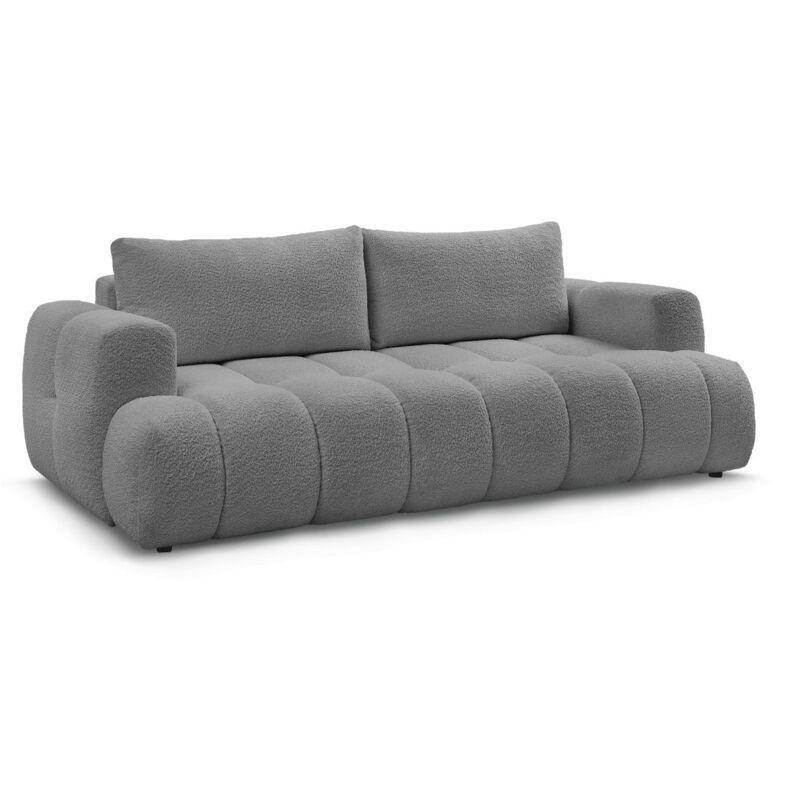 Koyu Gri Buklet Kumaş Yataklı Sandıklı 3 Kişilik Koltuk - 251 cm - 153442