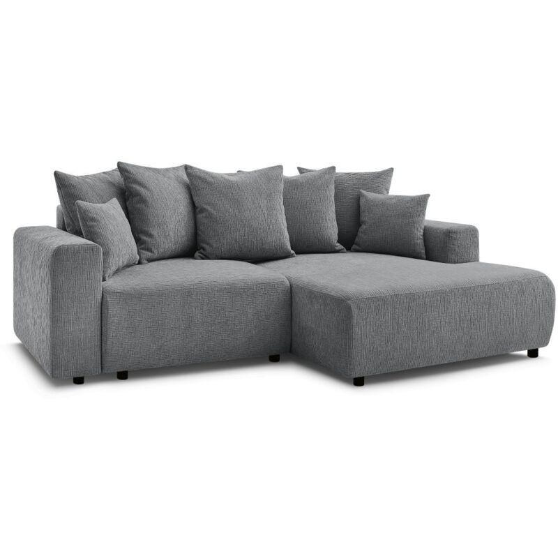 Koyu Gri Dokulu Kumaş Yataklı Sandıklı Köşe Koltuk - 244x149 cm - 153047