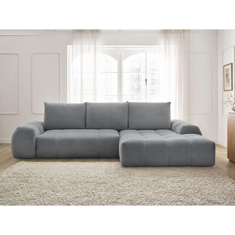Koyu Gri Kırçıllı Kumaş Yataklı Sandıklı Sağ Köşe Koltuk - 318x180 cm - 152974