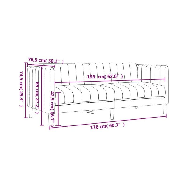 Koyu Gri Kumaş 2 Kişilik Koltuk - 176 cm - 155440