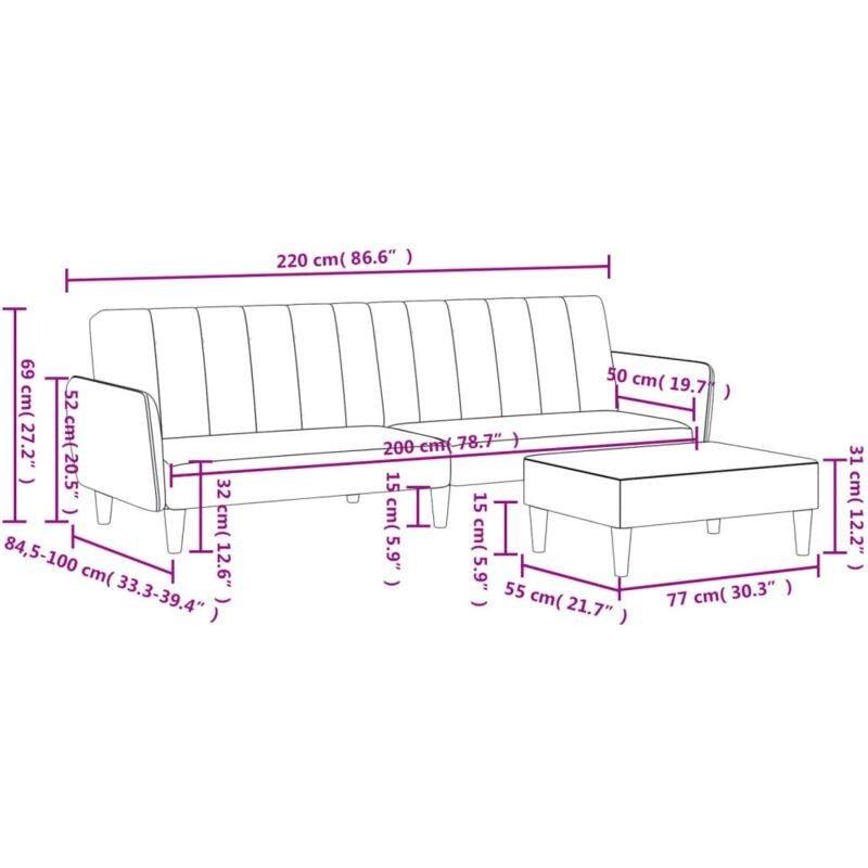 Koyu Gri Kumaş Yatağa Dönüşebilen Puflu Koltuk - 220x85 cm - 153757