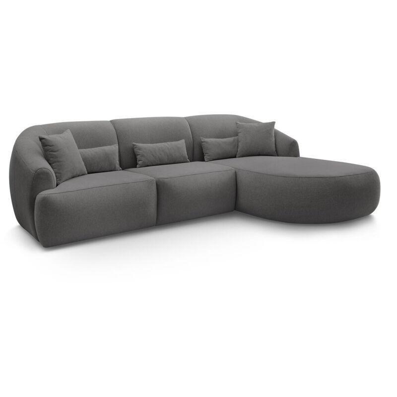 Koyu Gri Melanj Kumaş Su İtici Sağ Köşe Koltuk - 284x171 cm - 152399