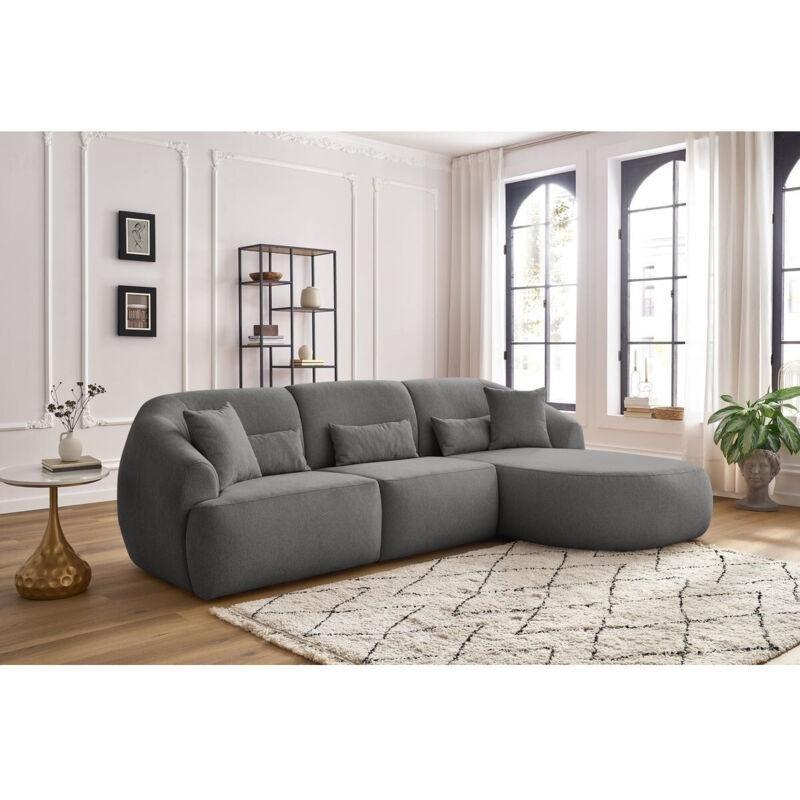 Koyu Gri Melanj Kumaş Su İtici Sağ Köşe Koltuk - 284x171 cm - 152399