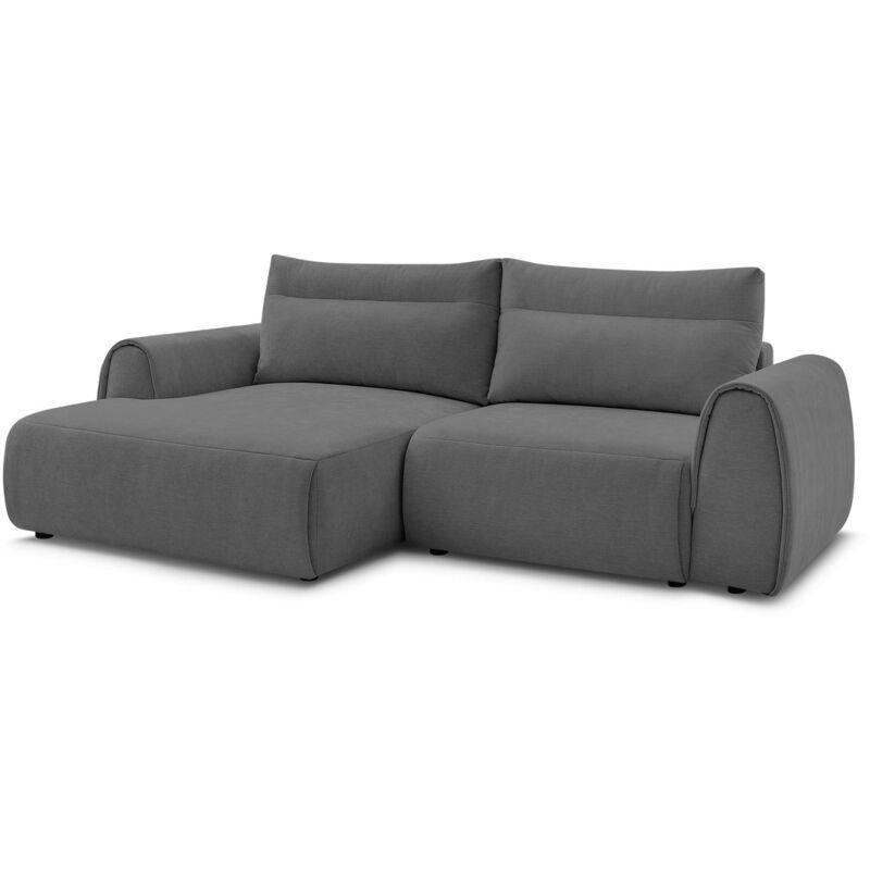 Koyu Gri Polyester Kumaş Sol Köşe Kompakt Köşe Koltuk - 246x152 cm - 153167