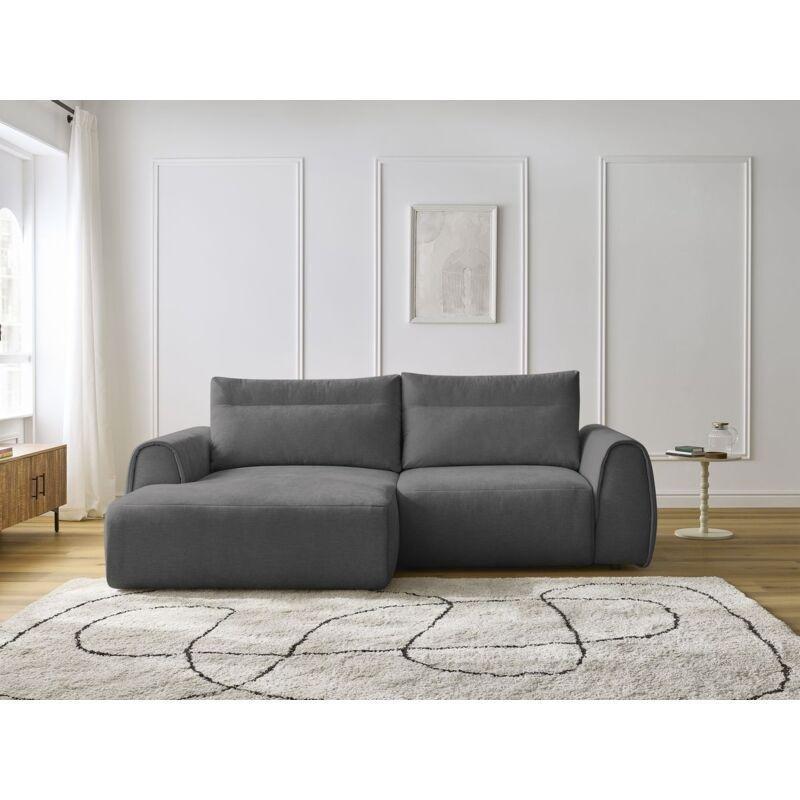 Koyu Gri Polyester Kumaş Sol Köşe Kompakt Köşe Koltuk - 246x152 cm - 153167