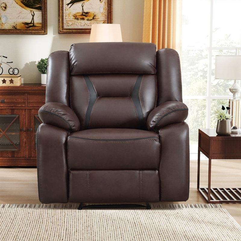 Koyu Kahverengi Suni Deri Manuel Mekanizmalı Tv Koltuğu - 101 cm - 156499