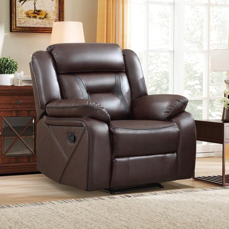 Koyu Kahverengi Suni Deri Manuel Mekanizmalı Tv Koltuğu - 101 cm - 156499