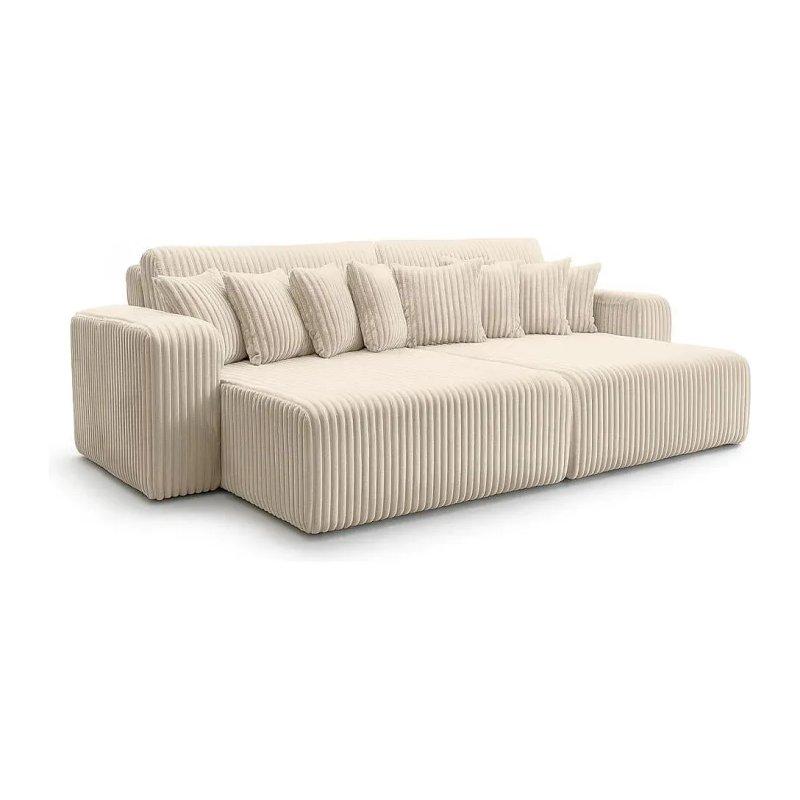 Koyu Yeşil Kalın Fitilli Kadife Çift Uzanma Koltuklu Derin Oturumlu 4 Kişilik Koltuk - 246x145 cm - 155866