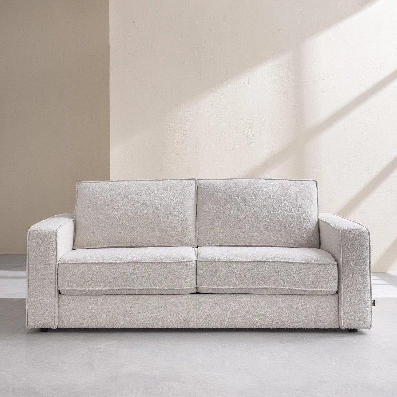 Krem Buklet Kumaş Yataklı İkili Koltuk - 154921