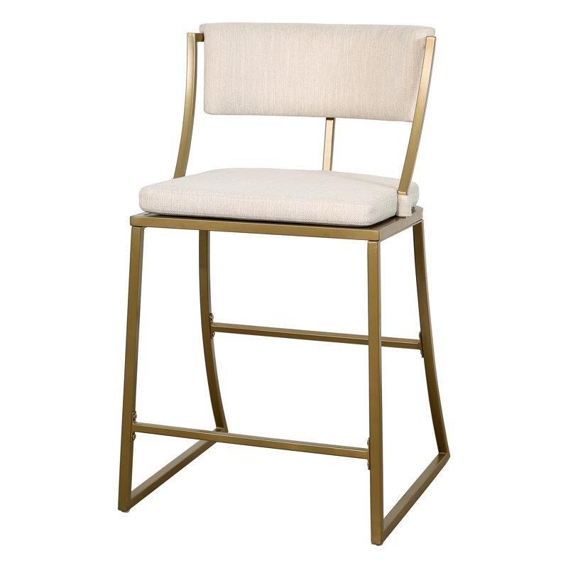 Krem Döşemeli Kavisli Çelik Gold Bar Sandalyesi - 64 cm - 148053