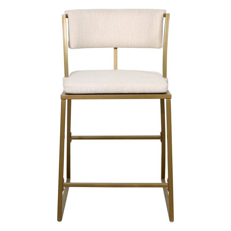 Krem Döşemeli Kavisli Çelik Gold Bar Sandalyesi - 64 cm - 148053