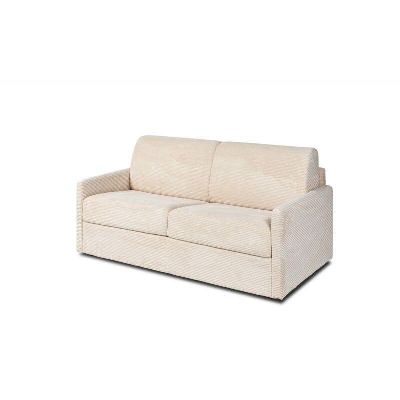 Krem Fitilli Kadife Pratik Mekanizmalı Yataklı Koltuk - 140 cm - 152909