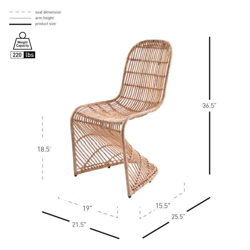 Krem Rattan ve Metal Dokuma 2li Bohem Sandalye Seti - 145578
