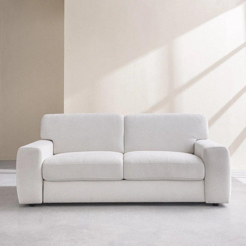 Krem Rengi Atrani Kumaş 2 Kişilik Yatak Olan Koltuk - 218 cm - 155017