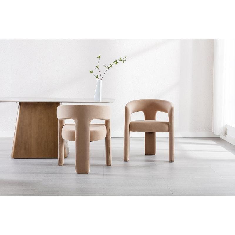 Krem Sherpa Kumaş Metal Ayaklı Kolçaklı Fıçı Tasarım Sandalye - 2li Set - 146562