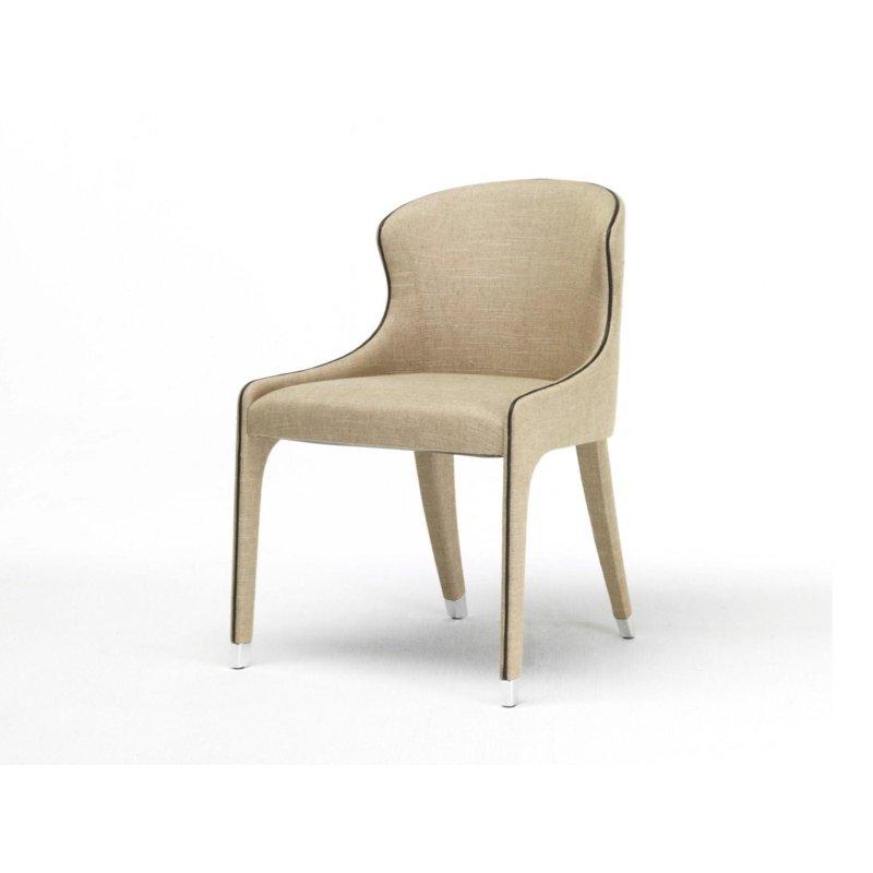 Krom Ayaklı Masif Kayın Kumaş Döşemeli Tasarımcı Sandalye - 147498