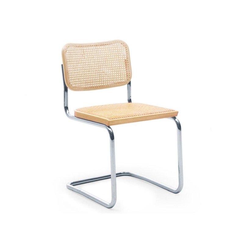 Krom Çelik Ayaklı Hasır Örgülü Kayın Konsol Sandalye - 147597