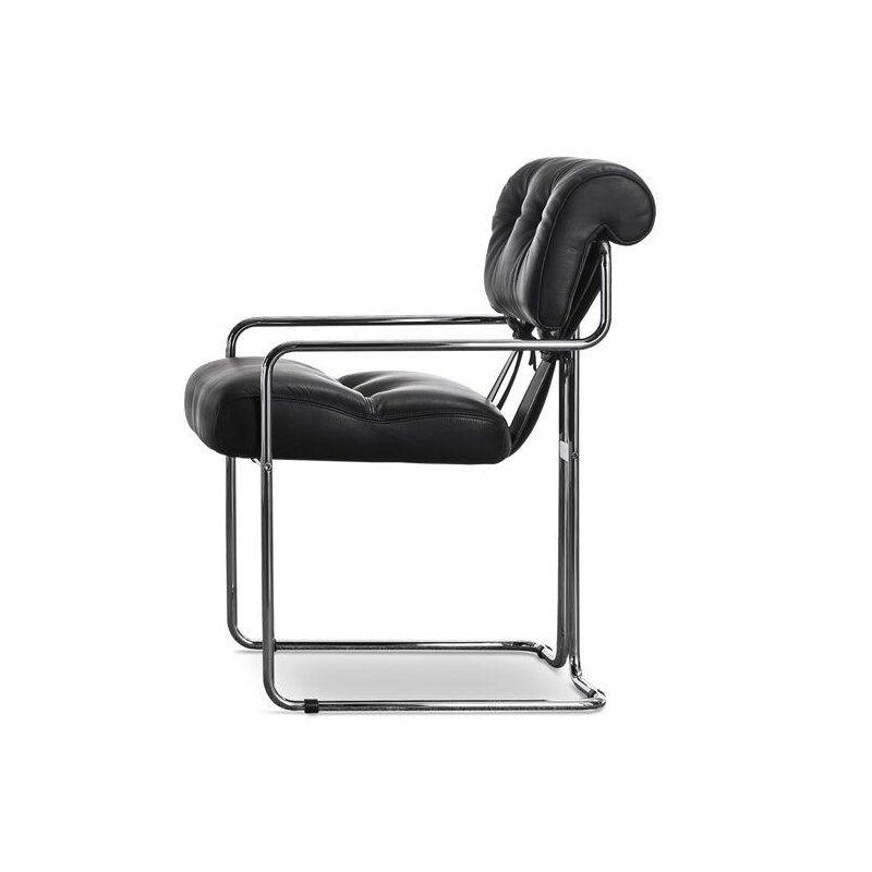 Krom Çelik Deri Döşemeli Kolçaklı Konsol Sandalye - 147219