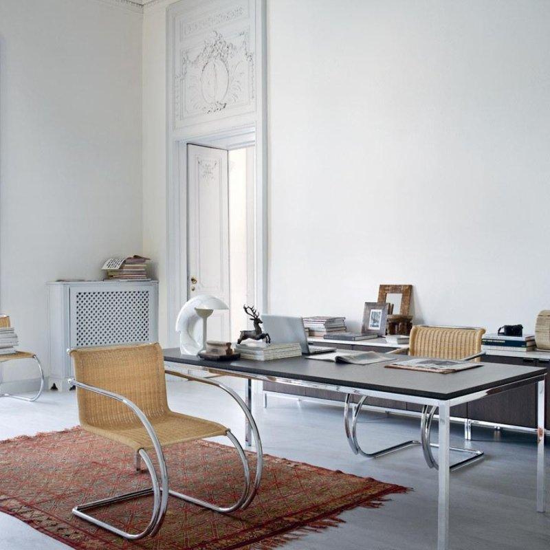 Krom Çerçeveli Rattan Kolçaklı Konsol Sandalye - 147447