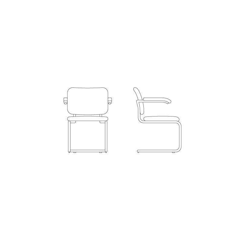 Krom Kaplama Çelik Kolçaklı Kumaş Döşemeli Konsol Sandalye - 56x58x80 cm - 147453