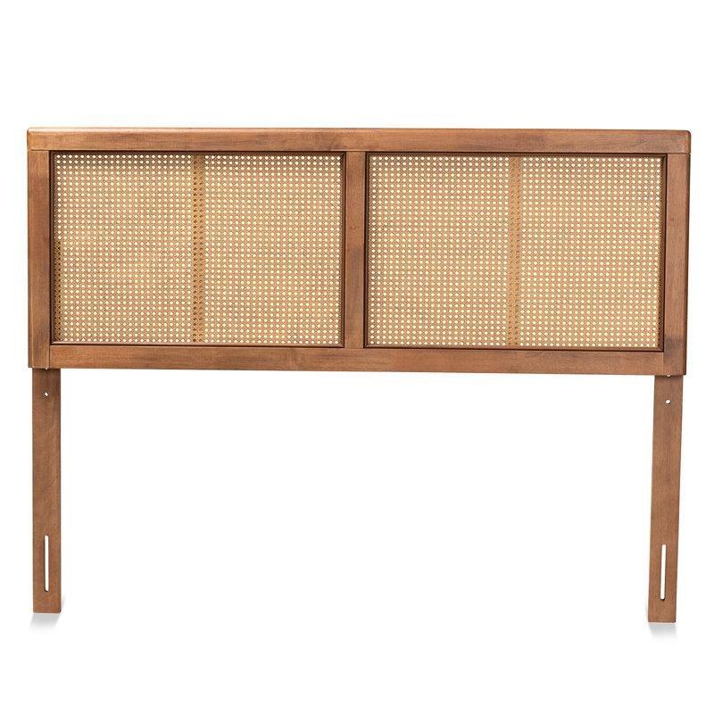 Kül Ceviz Rengi Rattan Detaylı Masif Ahşap Panelli Yatak Başlığı - 142 cm - 144537