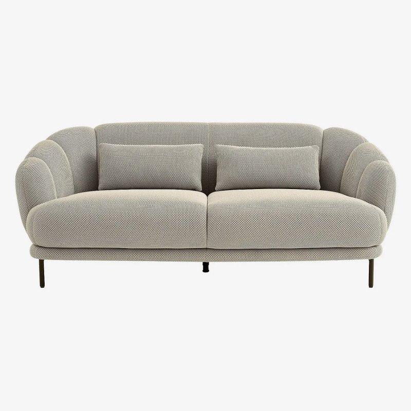 Kum Beji 3D Kumaş Kuş Tüyü Dolgulu Minderli Üçlü Koltuk - 198 cm - 154714