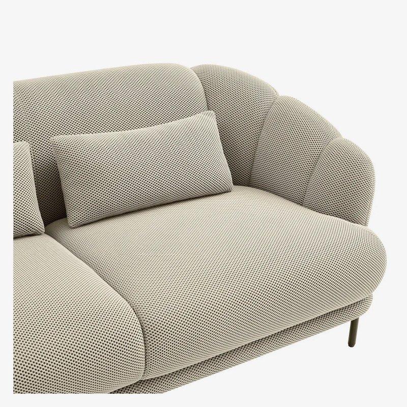 Kum Beji 3D Kumaş Kuş Tüyü Dolgulu Minderli Üçlü Koltuk - 198 cm - 154714