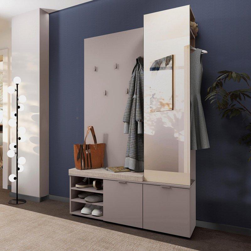 Kum Grisi Sunta Yavaş Kapanır 2 Kapaklı Portmanto Vestiyer - 120x38x201 cm - 158815