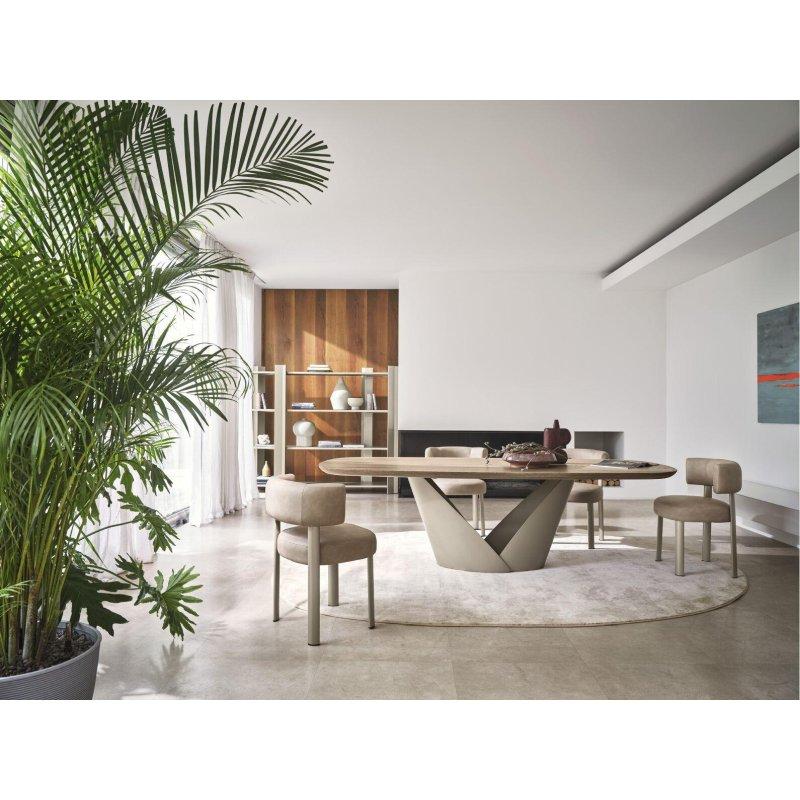 Kumaş Açık Sırtlı Kavisli Sandalye - 60x55x78 cm - 147639