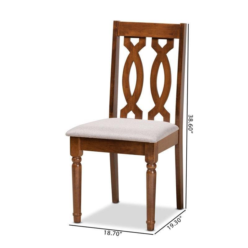 Kumaş Döşemeli Dekoratif Sırtlı Masif Ceviz Sandalye - 2li Set - 145605
