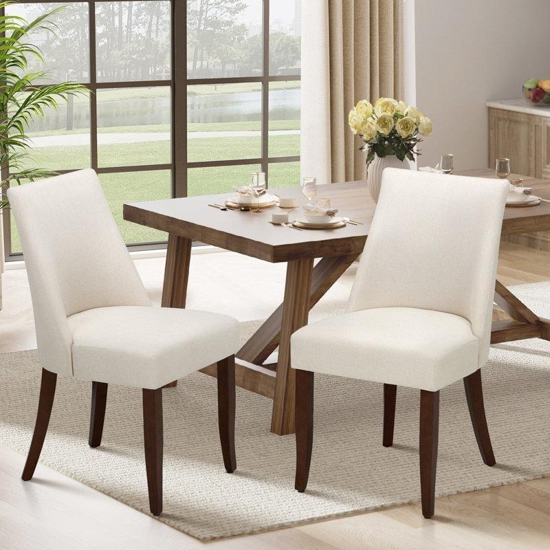 Kumaş Döşemeli Masif Ahşap Ergonomik Parsons Sandalye - 2li Set - 146559