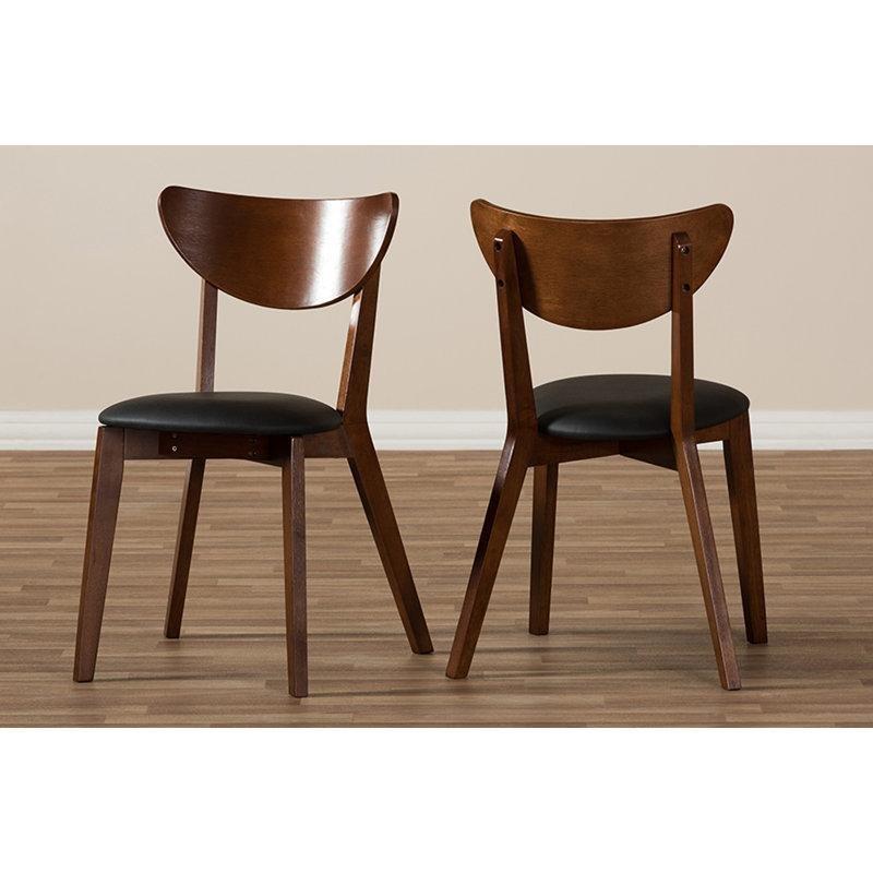 Kumaş Döşemeli Masif İskandinav Tasarım 2li Set Ceviz Sandalye - 145593