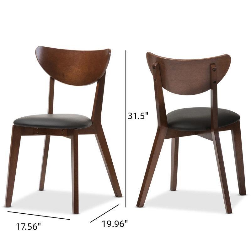 Kumaş Döşemeli Masif İskandinav Tasarım 2li Set Ceviz Sandalye - 145593