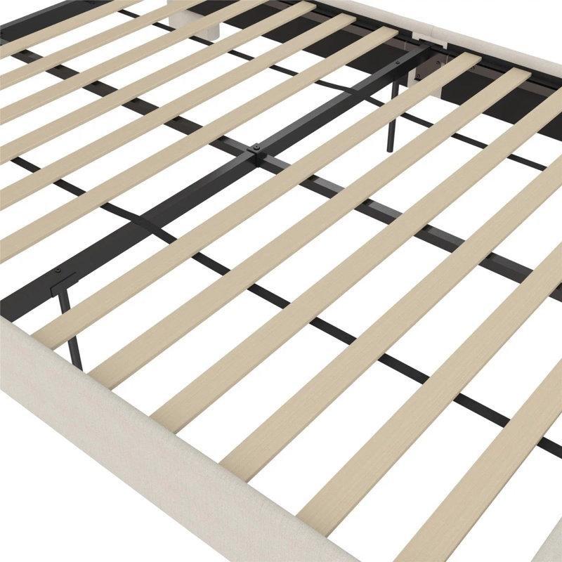 Kumaş Döşemeli Metal Kanatlı Başlıklı Platform Karyola - 172x218 cm - 143314