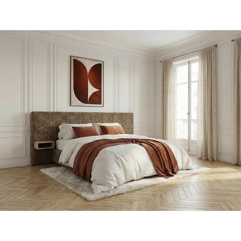 Kumaş Kapitoneli LED Aydınlatmalı Komodinli Sandıklı Baza - 160x200 cm - 144228