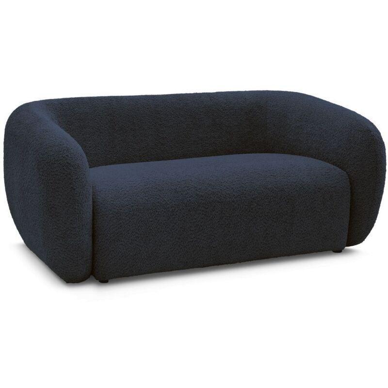 Lacivert Buklet Kumaş 2 Kişilik Sabit Koltuk - 160 cm - 153510