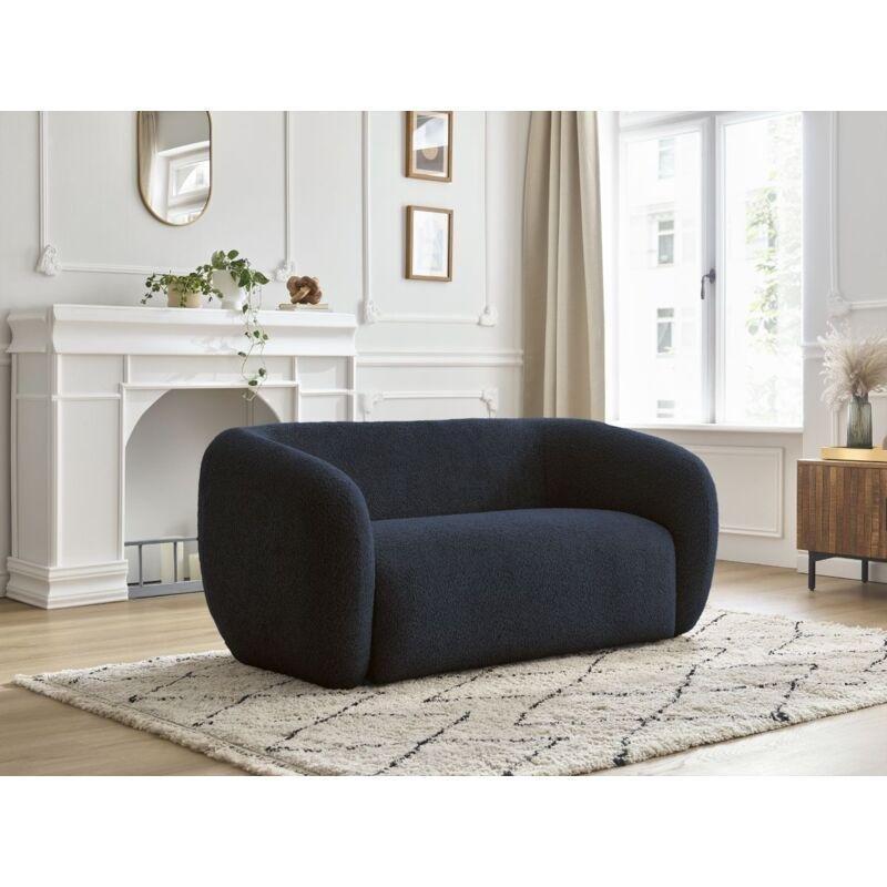 Lacivert Buklet Kumaş 2 Kişilik Sabit Koltuk - 160 cm - 153510