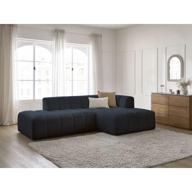 Lacivert Buklet Kumaş Modüler Sağ Köşe Koltuk - 250x160 cm - 153142