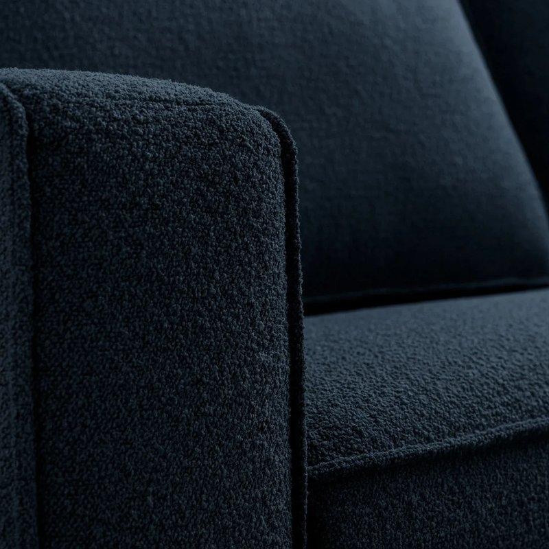 Lacivert Buklet Kumaşlı İtalyan Mekanizmalı Yataklı İkili Koltuk - 202 cm - 154932