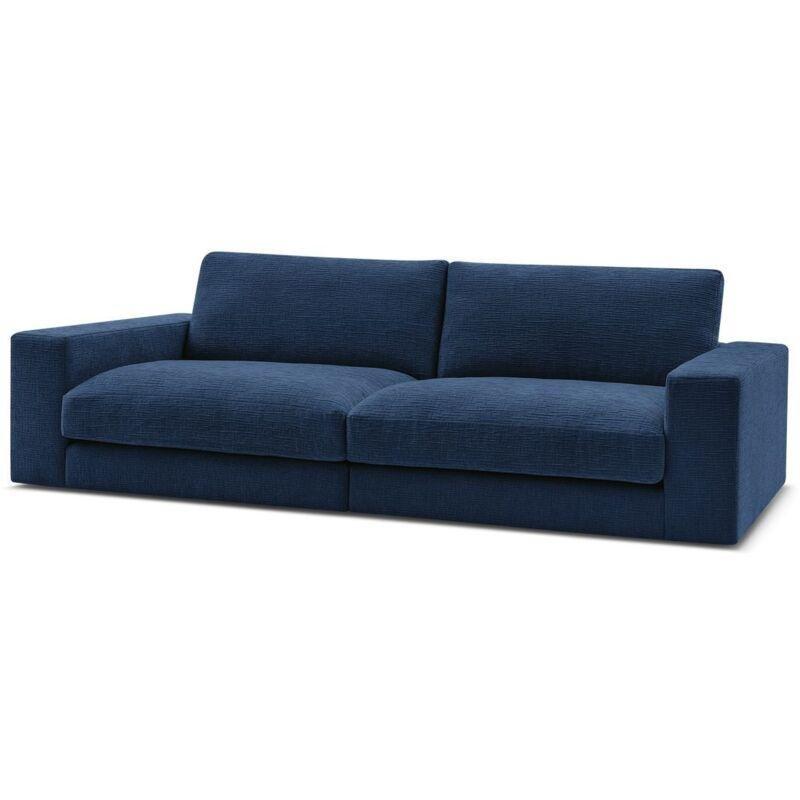 Lacivert Dokulu Kumaş Derin Oturumlu 3 Kişilik Koltuk - 153540