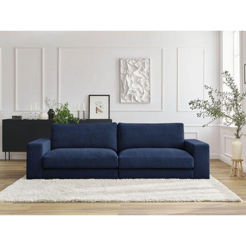 Lacivert Dokulu Kumaş Derin Oturumlu 3 Kişilik Koltuk - 153540