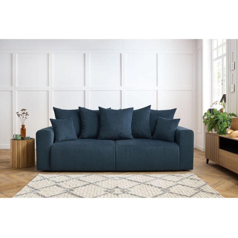 Lacivert Fitilli Kadife 3 Kişilik Koltuk - 240 cm - 152507