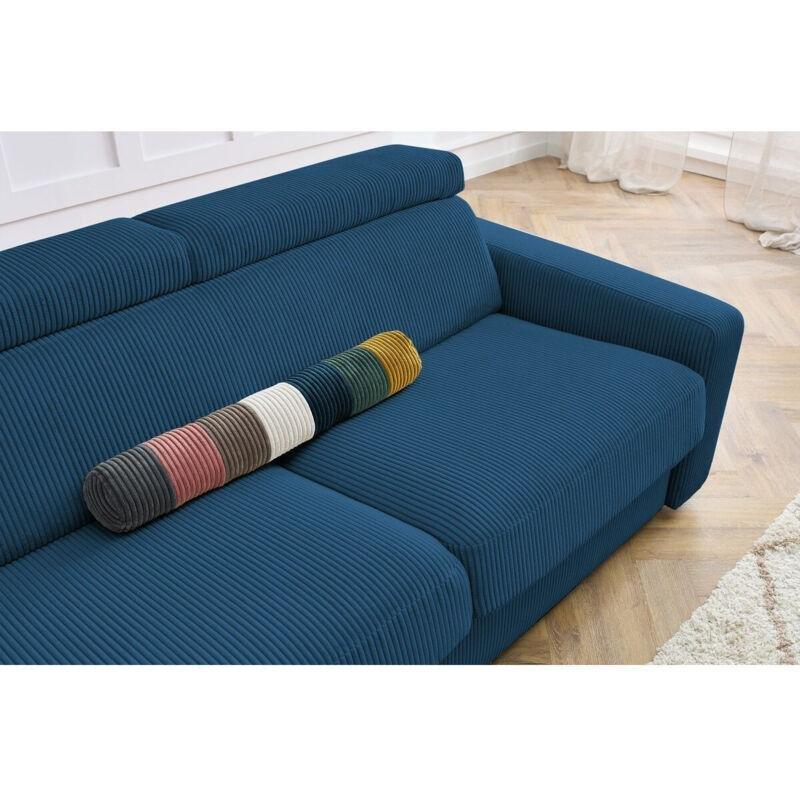 Lacivert Fitilli Kadife Ayarlanabilir Başlıklı Pratik Mekanizmalı Yataklı Koltuk - 152490