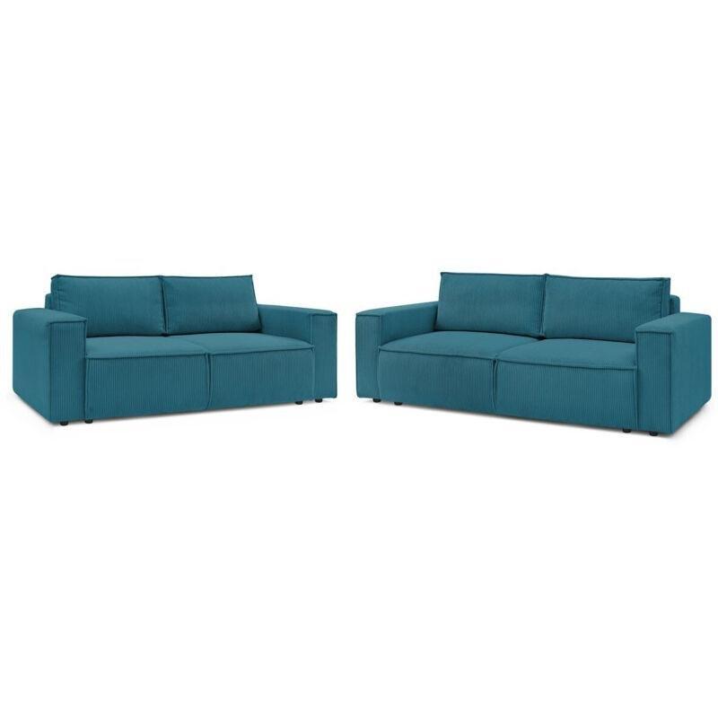 Lacivert Fitilli Kadife Kumaş 32 Kişilik Vintage Koltuk Takımı - 152513