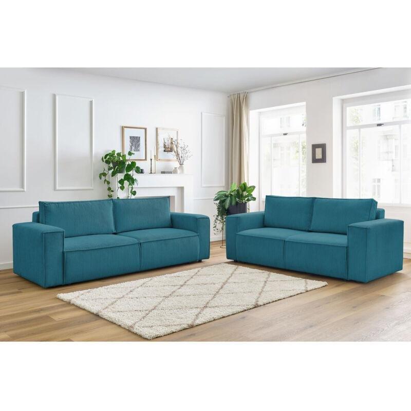 Lacivert Fitilli Kadife Kumaş 32 Kişilik Vintage Koltuk Takımı - 152513