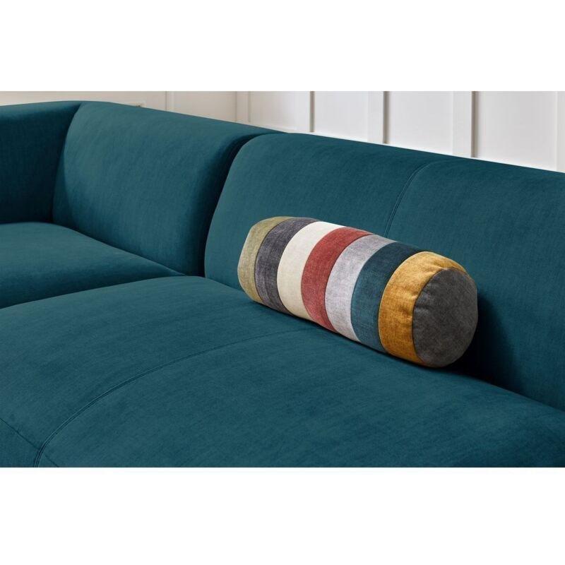 Lacivert Kadife Sağ Köşe Panoramik 6 Kişilik Koltuk - 359x220 cm - 153934