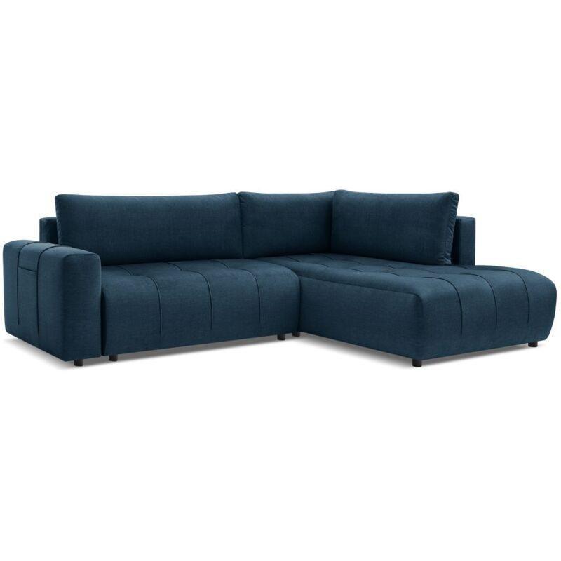 Lacivert Kadife Yataklı Sandıklı Sağ Köşe Koltuk - 277x200 cm - 153276