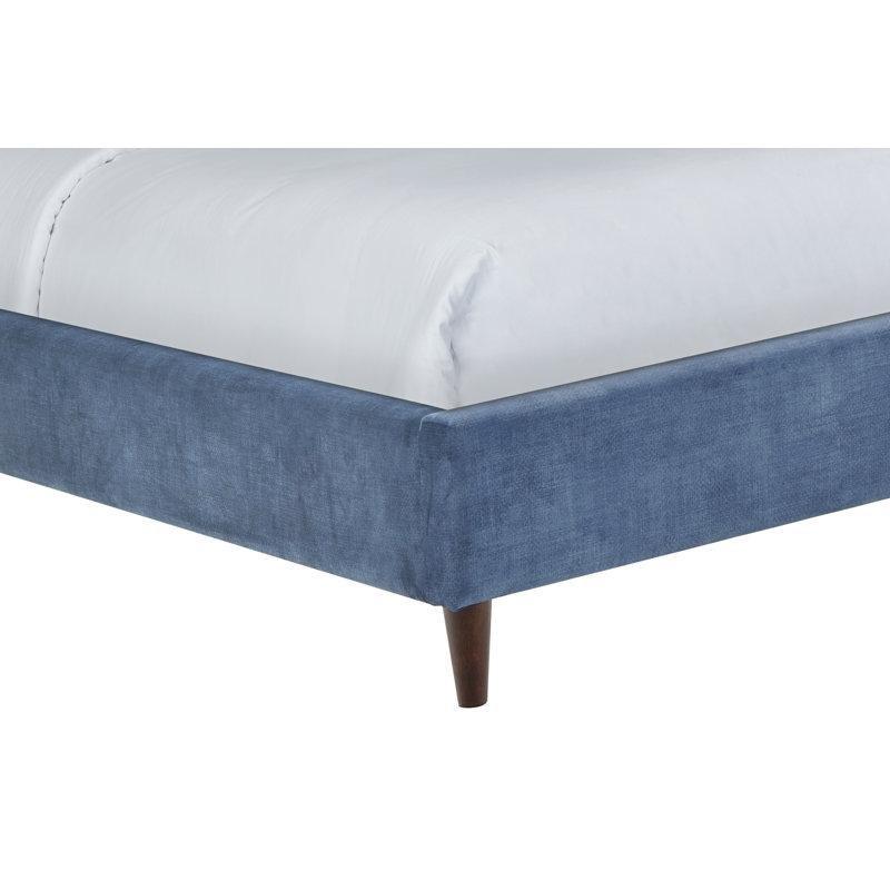 Lacivert Polyester Kumaş Kulaklı Dikey Dikişli Karyola - 145089